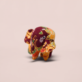 The Royal Batik Elephant - Handcrafted Maroon & Gold Soft Toy
