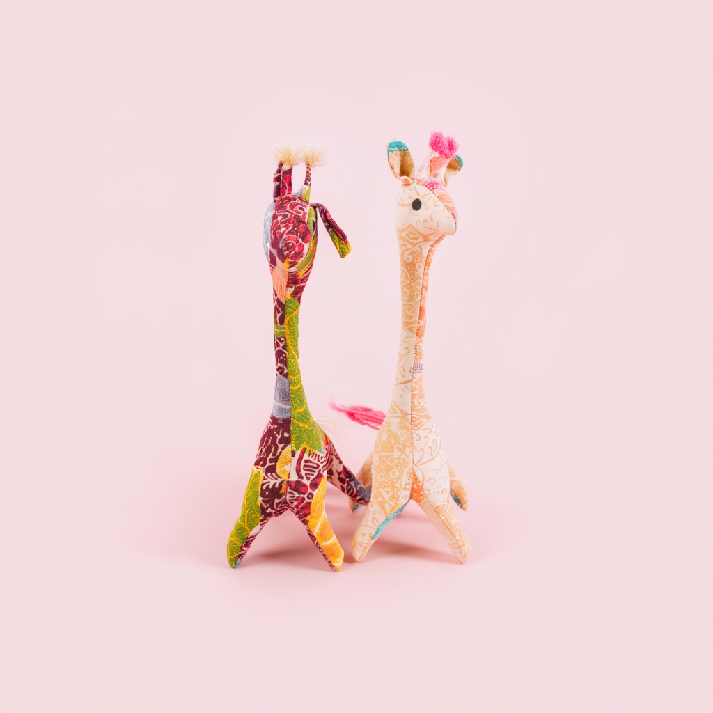 The Bali Tall Giraffe - Handcrafted Batik Soft Toy