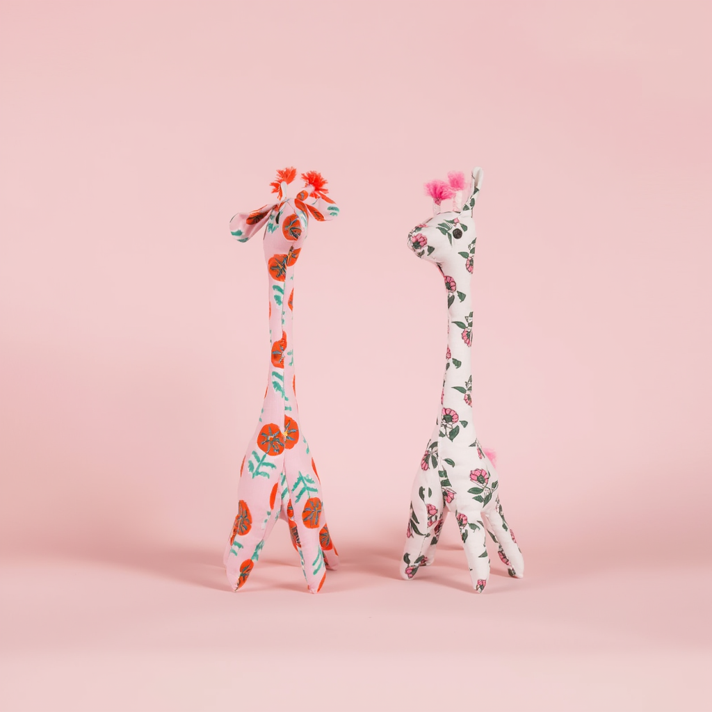 Tall Batik Giraffe - Pink Garden & Poppy Series