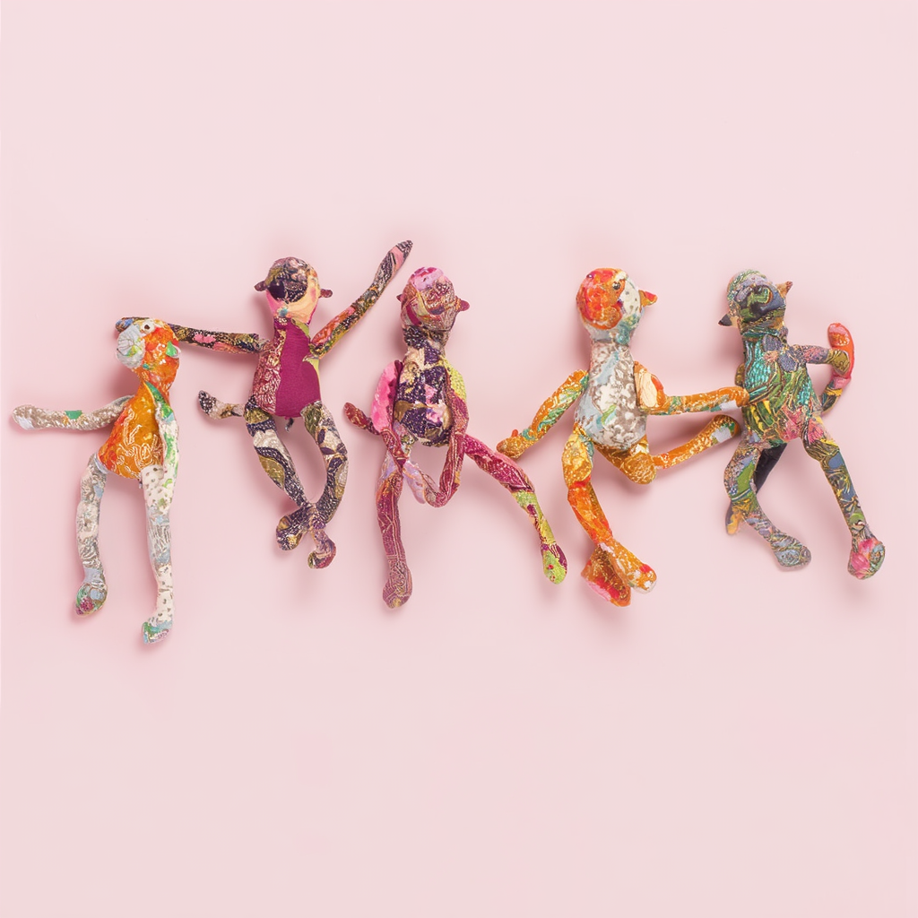 The Playful Batik Monkey - Handcrafted Soft Toy